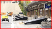 13.10.17 - Die vorbereitenden Arbeiten fr die neuen Bahnsteigadchern haben begonnen.