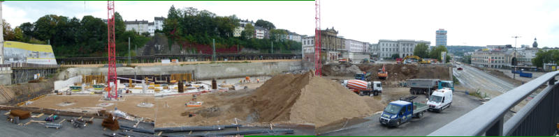 18.09.14 - Panoramabersicht ber die gesamte Busbahnhof - Baustelle