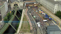 Blick vom 19 Stock der Sparkasse aus das Festgelnde und Street Food Festival