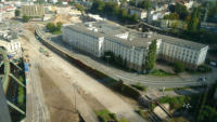 12.09.14 - Blick von der 19 Etage des Sparkassenhochhaus. auf die abgeschlossene Baustelle Busrampe