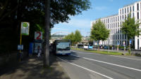02.08.14 - Die Bussteige wurden nun  mit groen Hinweisschildern gekenzeichnet.