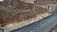 13.07.15 - Das Fundament wurde heute gegossen. Weiter oben wurde ein Arbeitsflche angelegt.