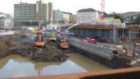 17.11.15 - Die Baustelle hat sich zu einem See gewandelt.