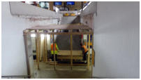 20.02.17 - Die Staubschutzwand im Tunnel wird nun abgebaut.
