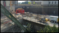 11.08.2020 - Blick zur Westseite der Baustelle aus der Schwebebahn.