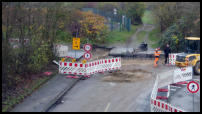 24.11.2020 - Blick zur Baustelle am Schliemannweg. Die radfahrer werden großräumig umgeleitet.