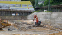 23.06.14 - Vorbereitungen fr die Regenwasserleitungen.