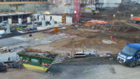 21.11.14 - Einbau des Sandschicht fr die erste Betonschicht.