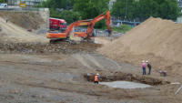 26.05.14 - Der Sockel fr den Turmdrehkran ist in Arbeit.