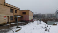 15.02.13 Der Bauzaun wird eingerichtet. Blick von Gleis 1