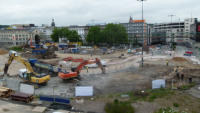 02.06.15 - Die alte Betonfahrbahn wird zerlegt.