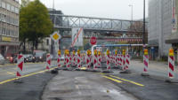 30.10.14 - Einmndung der Bahnhofstrae in der Umleitungsstrecke.