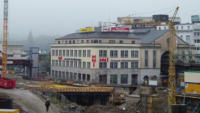 16.10.15 - Die Ansicht hat sich stark verndert. Die Geschftsbrcke  nimmt nun Form an.