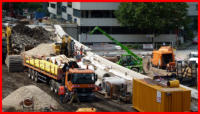 28.06.16 - Einbau der Mauerkronen.