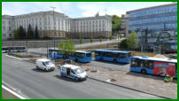 11.05.17 - Die B7 dient nun auch als Parkplatz fr die Ruhezeiten der Fahrer. Auf dem Mittelstreifen entsteht noch ein Stellplatz  fr die Servicetechniker der Ampeln hin.