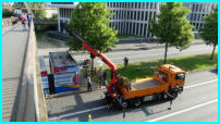 29.05.17 - Die ersten Container werden abgebaut.