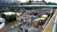 Blick vom Parkdeck der Sparkasse aus das Festgelnde und Street Food Festival