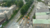 Im Westen bernahmen Mllfahrzeuge die Sicherung