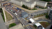 Blick vom 19 Stock der Sparkasse aus das Festgelnde und Street Food Festival