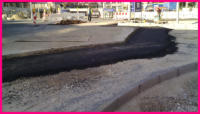 14.09.16 -  Der Einbau des Asphalt hat bekonnen.