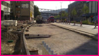14.09.16 -  Der Einbau des Asphalt hat bekonnen.