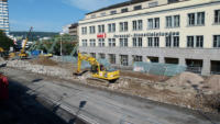 27.08.14 - Die Betonwand der Rampe ist nun fast fertig Rckgebaut.