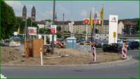 06.06.14 - In der Mitte des Kreisels entsteht der neue bergang- Blick Richtung Hoeftstrae