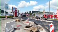 01.07.14 - Die ersten Teerdecken werden eingebaut- Blick aus  Richtung Hoeftstrae