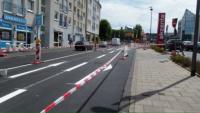 07.07.2014 - Die neue Verkehsfhrung in der Tannenbergstrae.