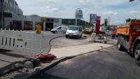 07.07.2014 - Die neue Ausfahrt zum Autohaus. - Blick aus Richtung Hoeftstrae