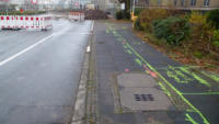 06.12.14 - Der Verlauf der neuen Sttzmauer wurde nun Markiert.