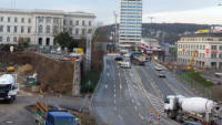 16.01.15 - Der Rest der alten Strae Dppersberg ( Links oben an der Sttzmauer) und der Ostteil der Bahnhofstrae  werden an einem Investor verkauft. 