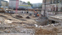 17.04.16 - Die ersten Fundamente fr die Sttzen sind gegossen.