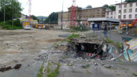 29.07.15 - Die Seitenwnde am alten Tunneleingang wurden rckgebaut.