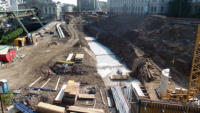 21.08.15 - Weitere Flchen wurden mit der Betonsauberkeitsschicht versehen.