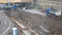 16.10.15 - Das Fundament am  letzte Stck der Mauer wurde nun auch gegossen.