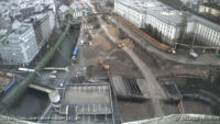 27.02.15 -  Ein letzter Blick mit Brcke.  Sparkassen Webcam berblick ber der gesamten Baustelle.