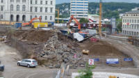 14.09.15 - Am Samstag den 12.09. wurde der freigelegte Teil der Sttzmauer zerlegt.