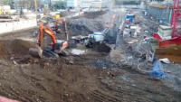 19.12.15 - Die Sohle fr das Parkhaus ist nun fast erreicht.