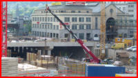 119.05.16 - Am Investergebude wurden heute mehrere L-Steine aufgestellt. Dies ist nun die Auenwand zur B7