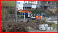 30.11.16 - Der Rckbau von Strucher und Bumen geht weiter.Das Fllen der Bume wurde mittels Ketten und Zugkrfte erlefigt.