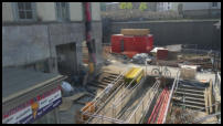 11.08.2020 - Blick zur Westseite der Baustelle aus der Schwebebahn.