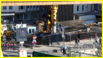14.02.17 - Erst werden die Betonsttzen 1. 4, 7 ec hergestellt. Danach folgen die Sttzen 2,5 ec. Insgesamt werden 54 Sttzen gebohrt.
