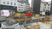 15.08.17 - Weitere Wnde links wurden ausgeschalt. Es sieht so aus ale ob dieses das Treppenhaus wird. Rechts wird die Rampe mit Stahl noch versehen.