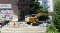 21.07.17 - Der Rckbau der Brcke hat begonnen.