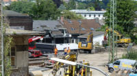 21.07.17 - Der Rckbau der Brcke hat begonnen.