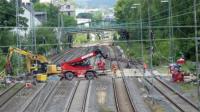 21.07.17 - Der Rckbau der Brcke hat begonnen.