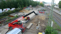 16.08.17 - Der Arbeitsplatz wird aufgerumt. Das berzhlige Arbeitsgert wird abgefahren.