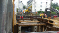 25.07.17 - Der erste neue Tunnelteil steht. Er besteht aus Fertigteilen.