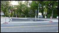 09.05.2020 - Die neue prov. Verkehrsinsel in der Wettiner Str.  ist fertig.